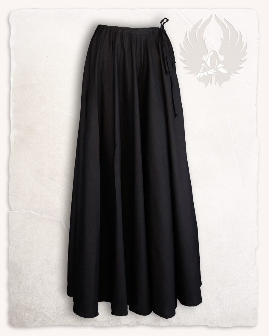 Falda medieval en algodón modelo Ursula, color negro