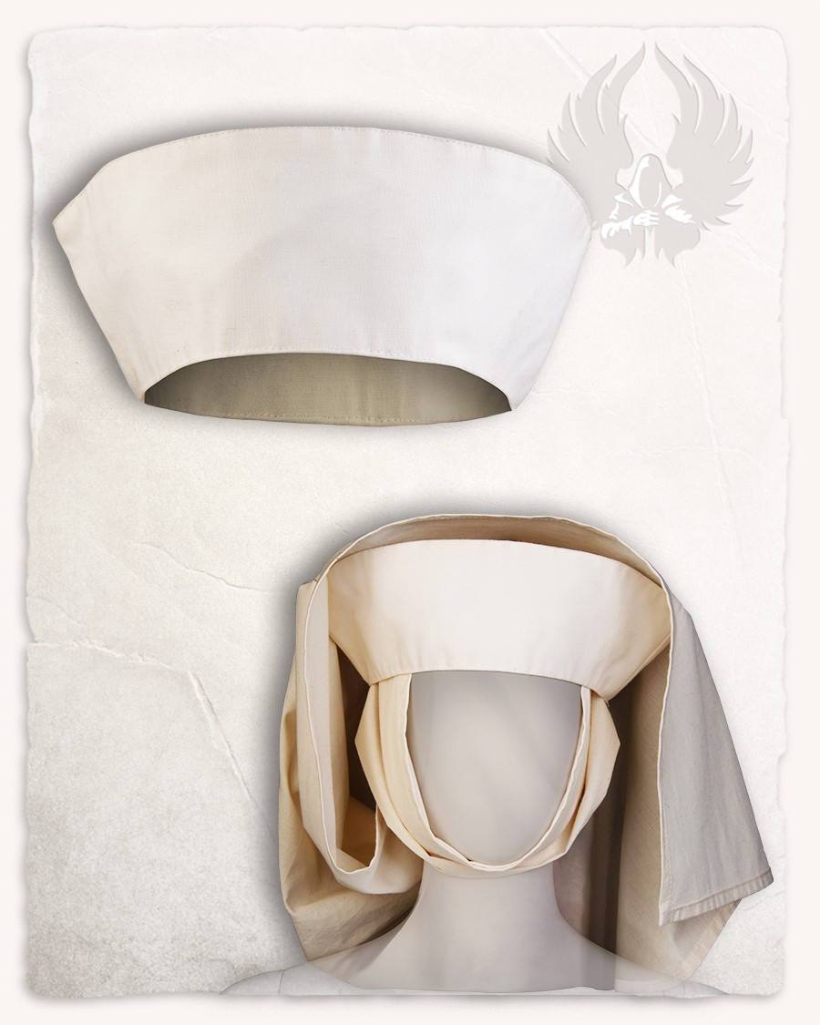 Tiara medieval en algodón modelo Lenora, color crema