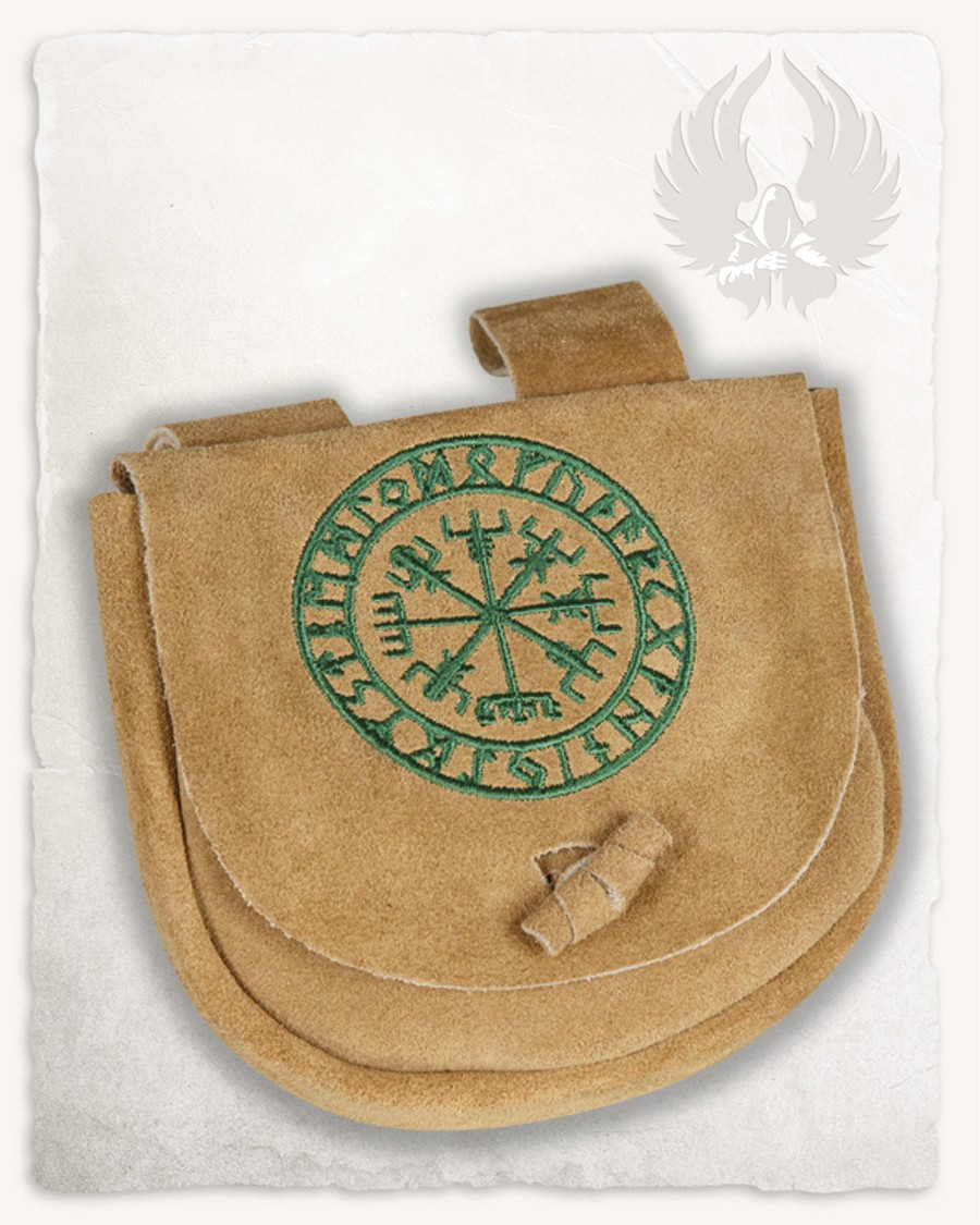 Bolso riñonera vikinga en piel modelo Ingmar, color arena