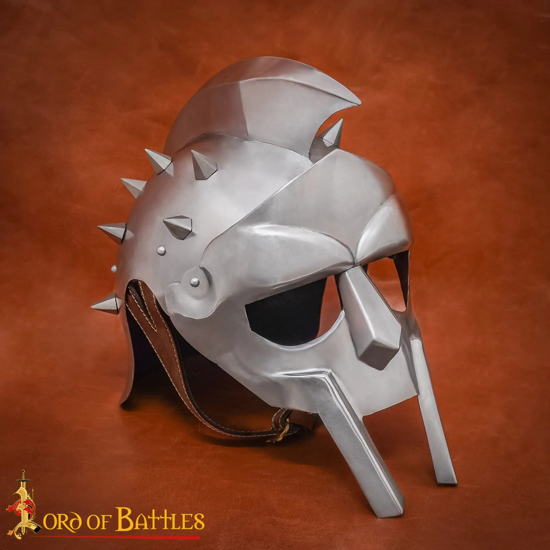 Casco romano de Gladiator Máximus con pinchos (calibre 18)