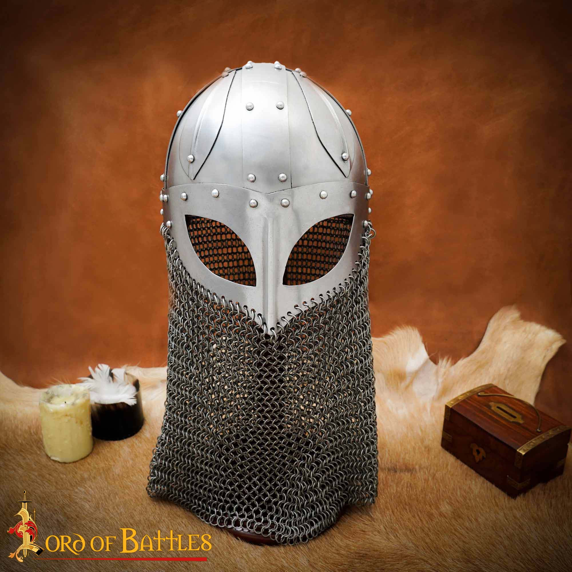 Casco vikingo con visera y cota de malla (Gauge 16)