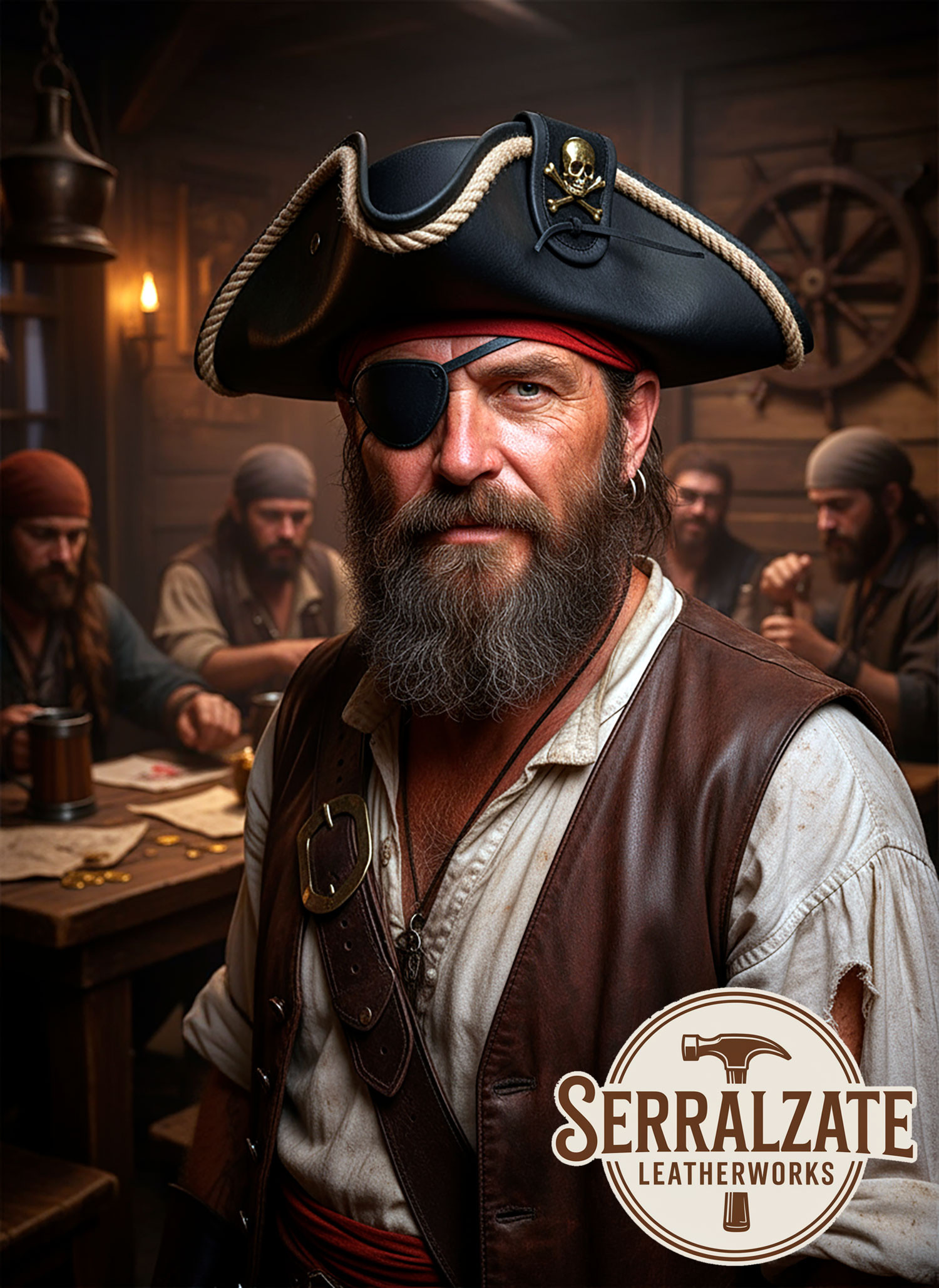 Sombrero pirata artesanal del Capitán Jack