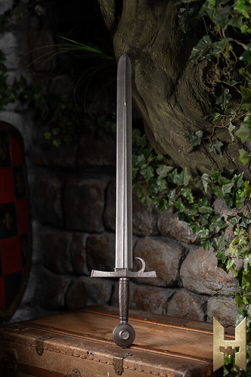 Espada medieval para LARP modelo Milanese, acabado plateado (91 cm.)