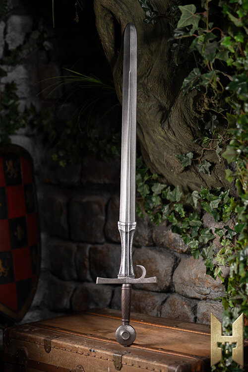 Espada medieval para LARP modelo Milanese, acabado plateado (109 cm.)