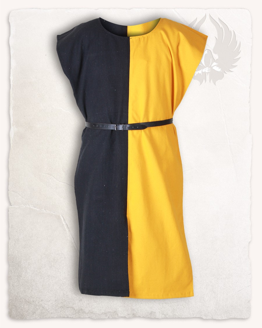 Tabardo medieval modelo Ignaz, negro-amrillo