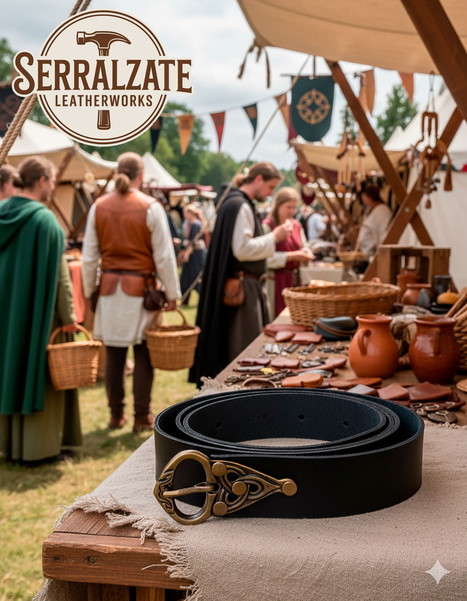 Cinturón Celta nudo Perenne en negro