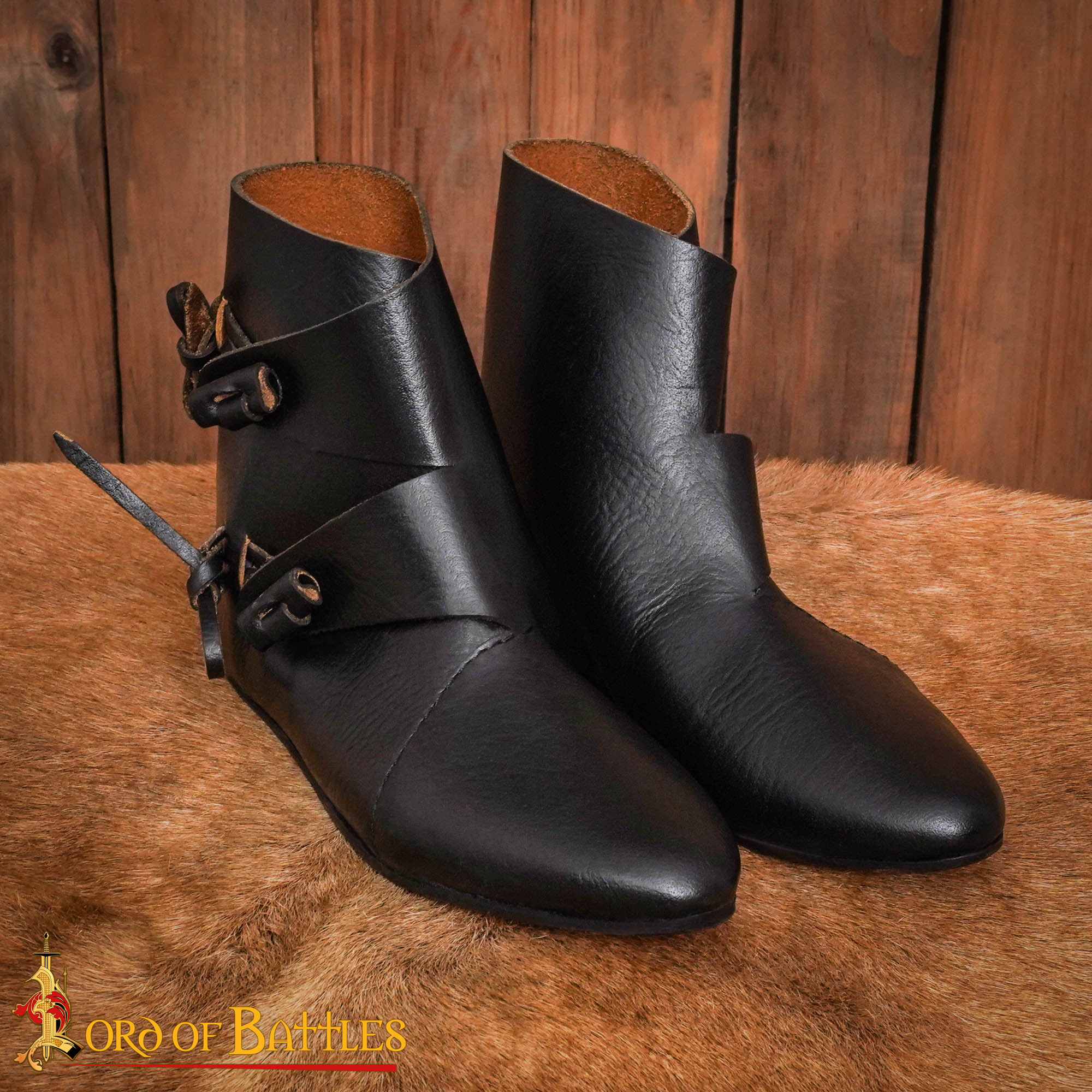 Botines vikingos modelo Jorvik en cuerno negro