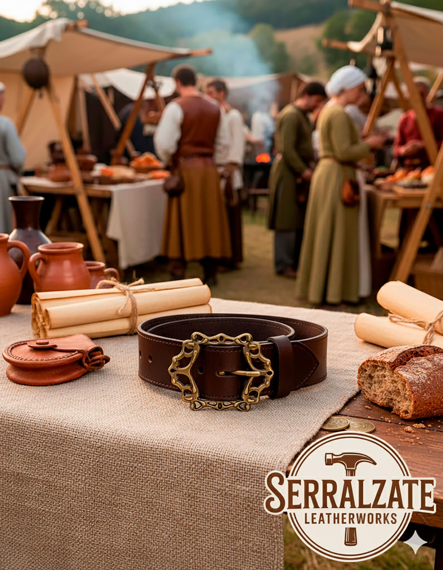 Cinturón Medieval Basilio - Marrón oscuro