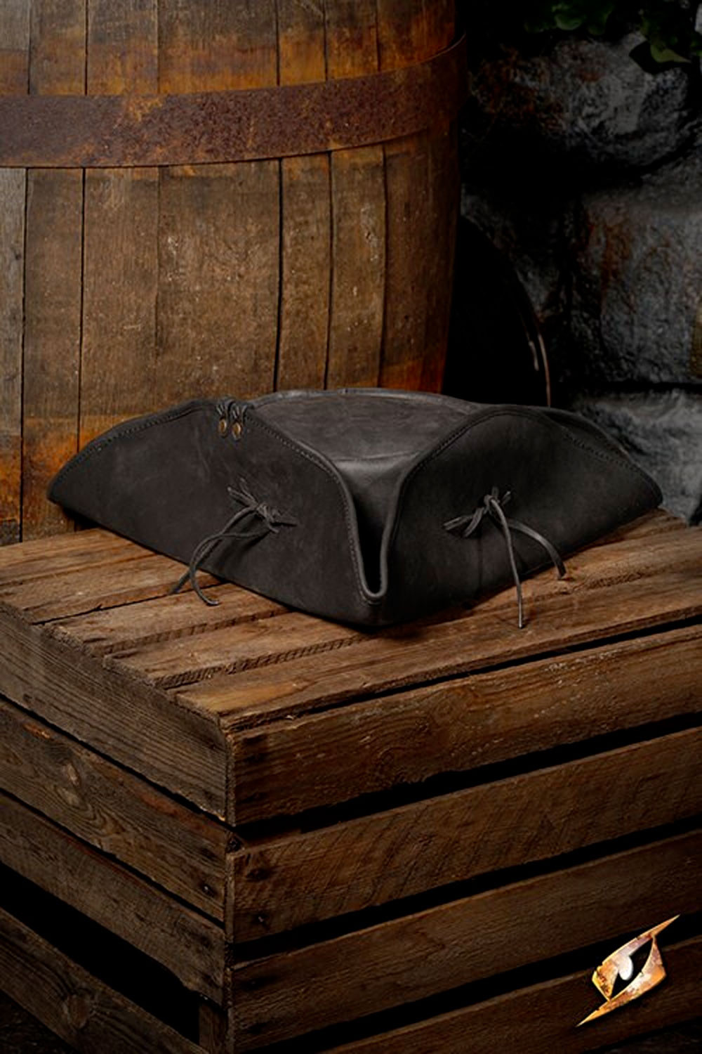 Sombrero pirata simple en cuero, color negro