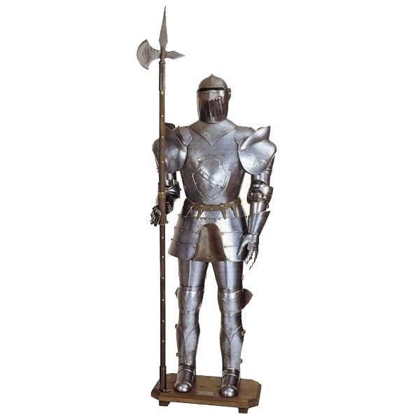 Armadura medieval con lanza