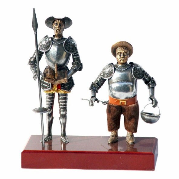 Figura Don Quijote y Sancho Panza, 24 cms.