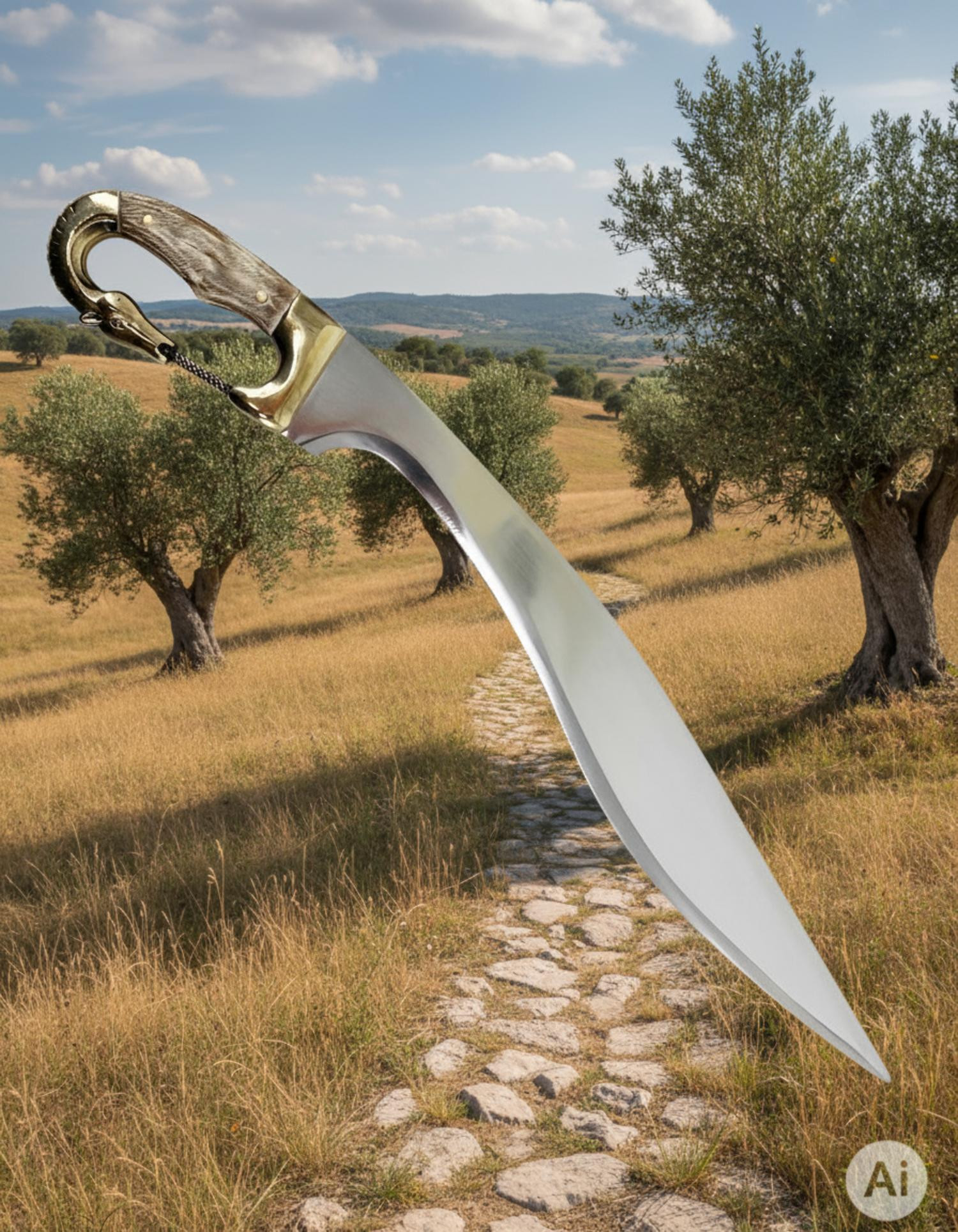 Falcata íbera artesanal decorativa, hoja 60 cms.