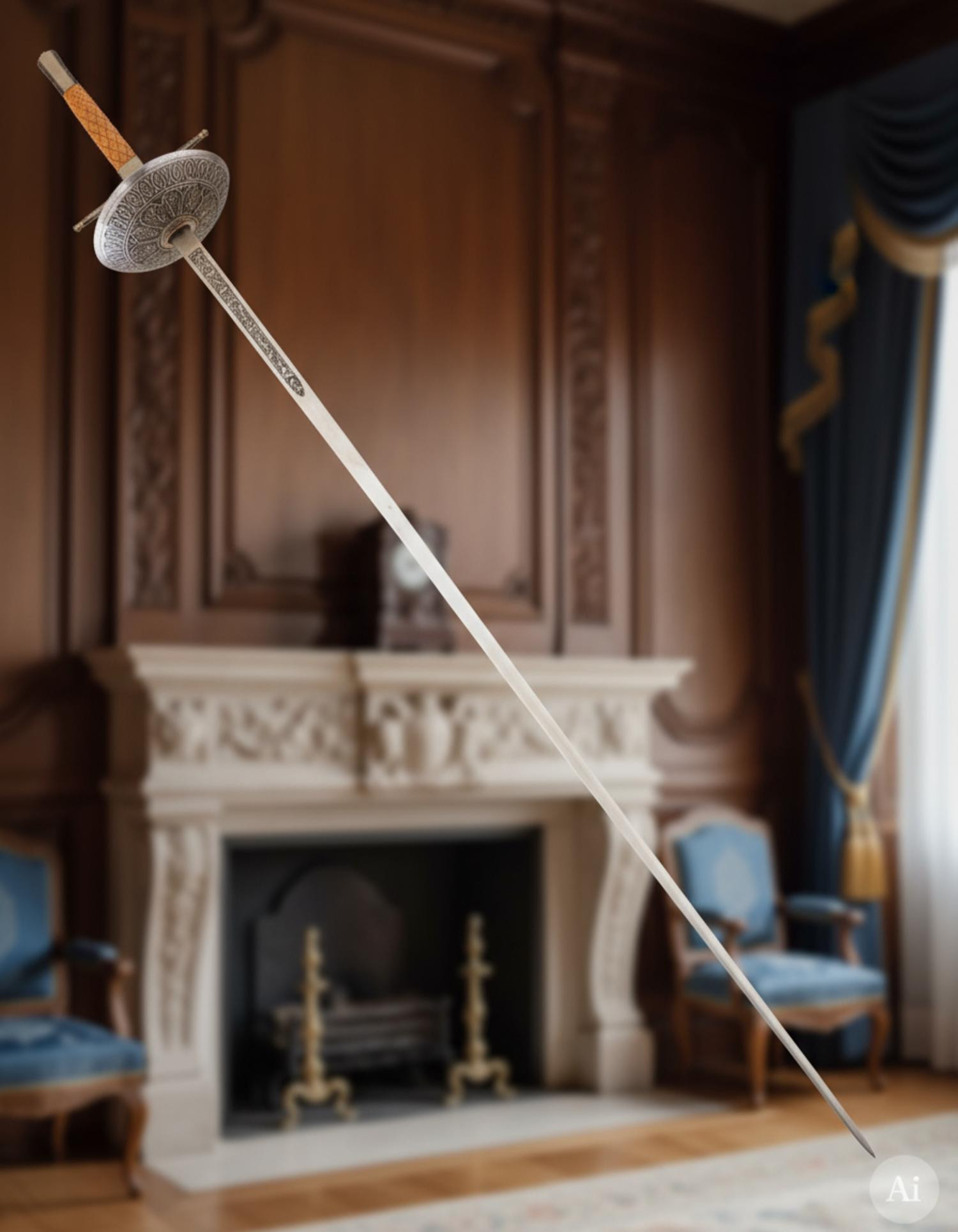 Florete Español decorativo, niquelado