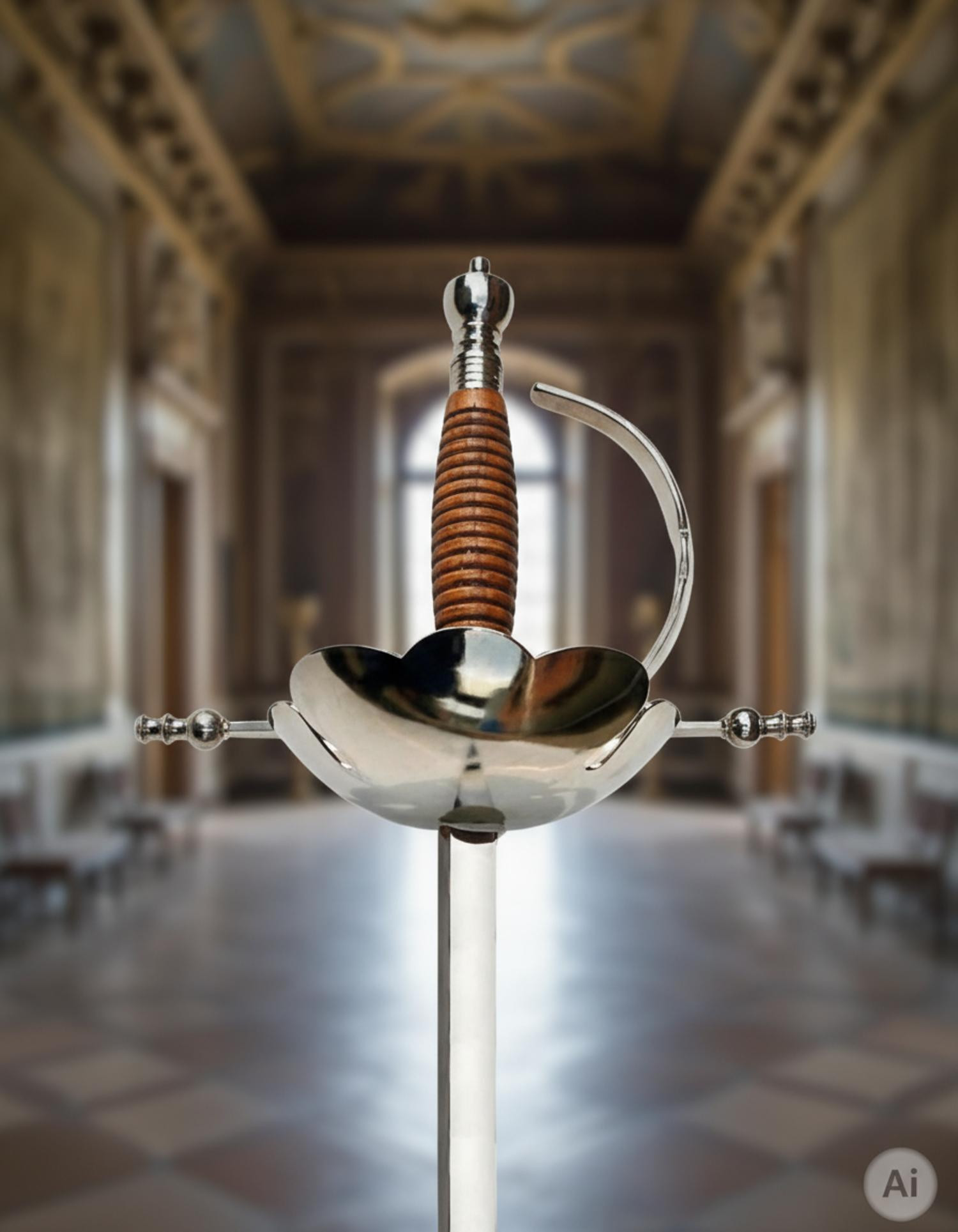 Florete de Castañeta decorativo, niquel liso