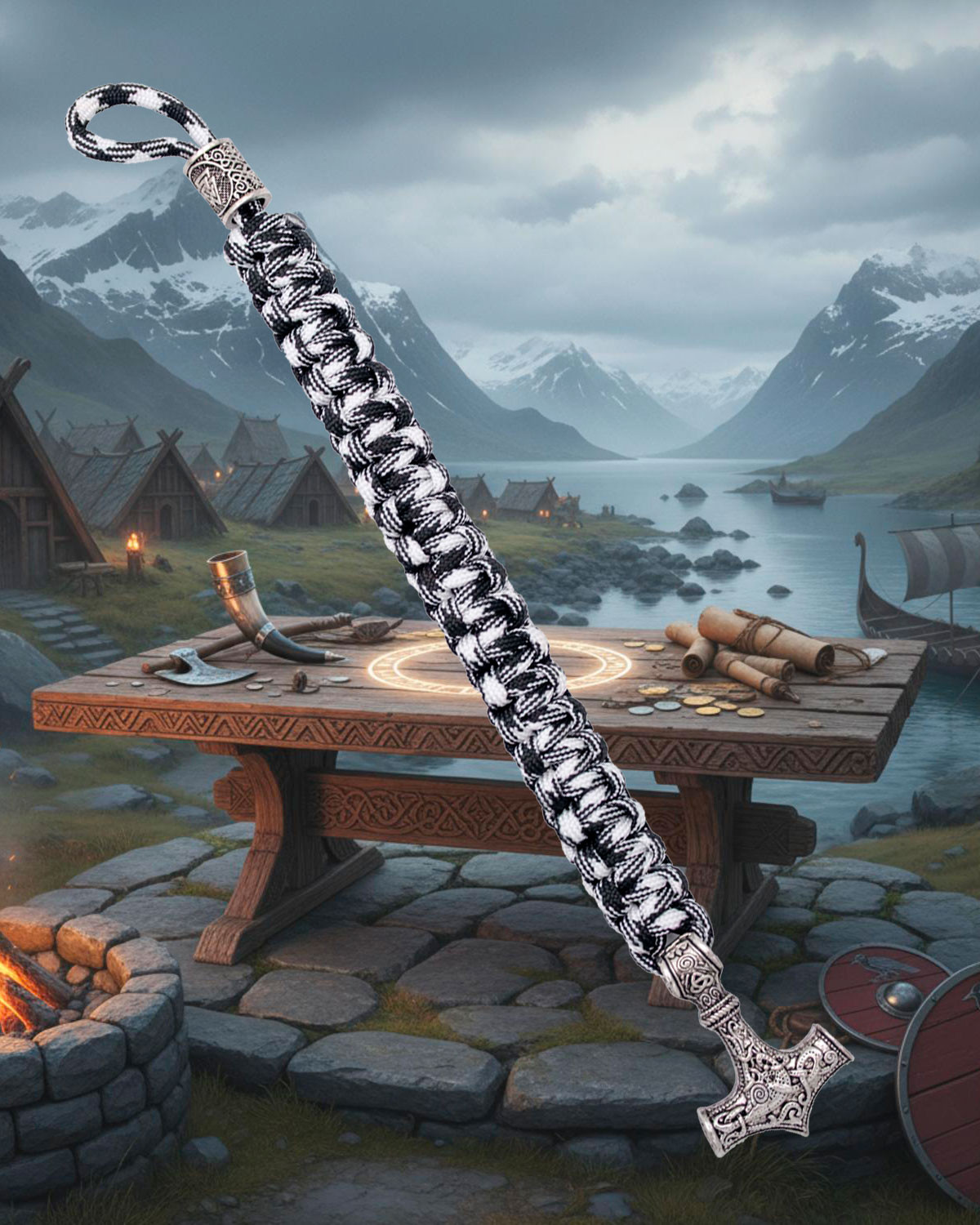 Pulsera de paracord con martillo de Thor