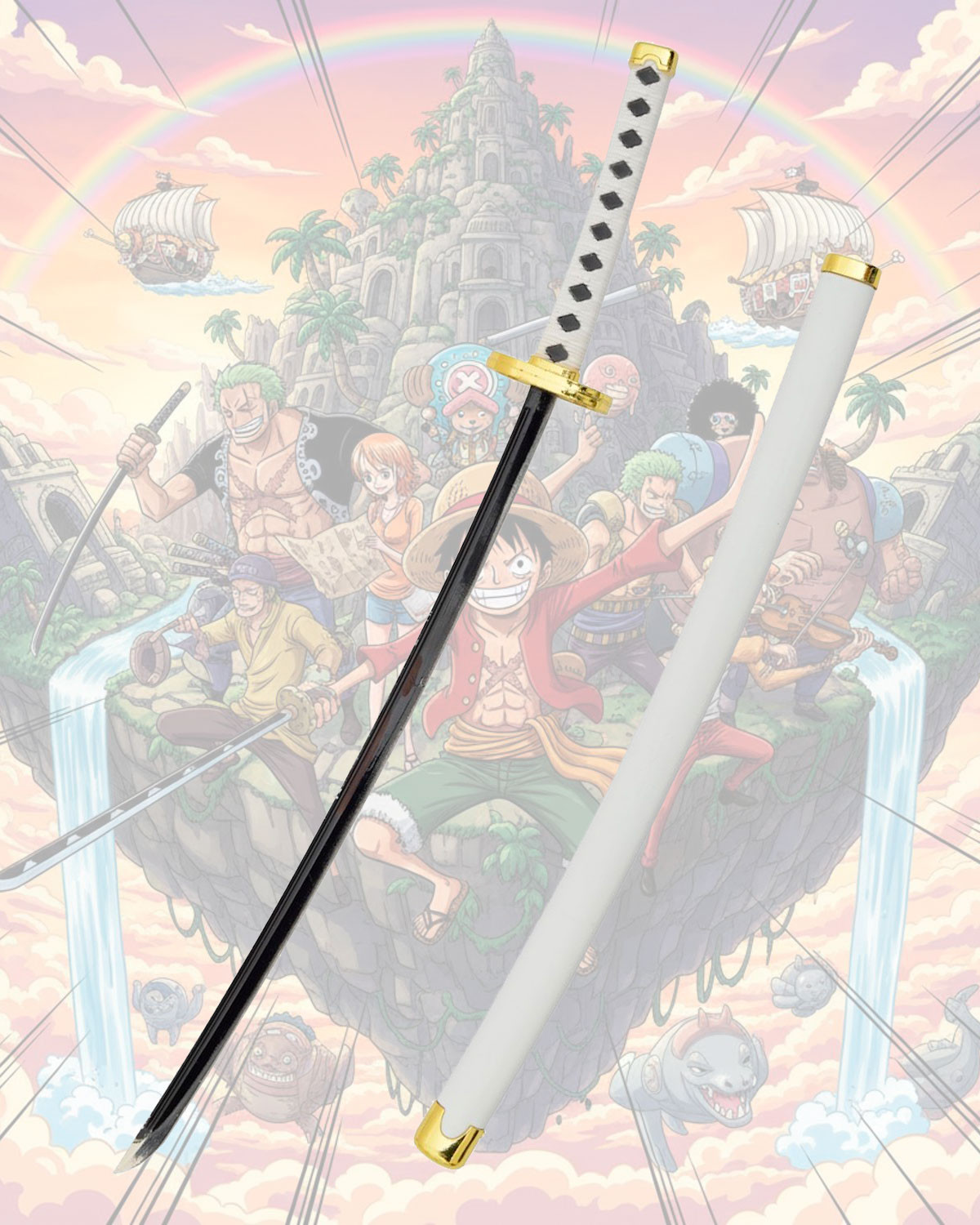 Mini katana con stand Wado Ichimonji de Zoro, One Piece