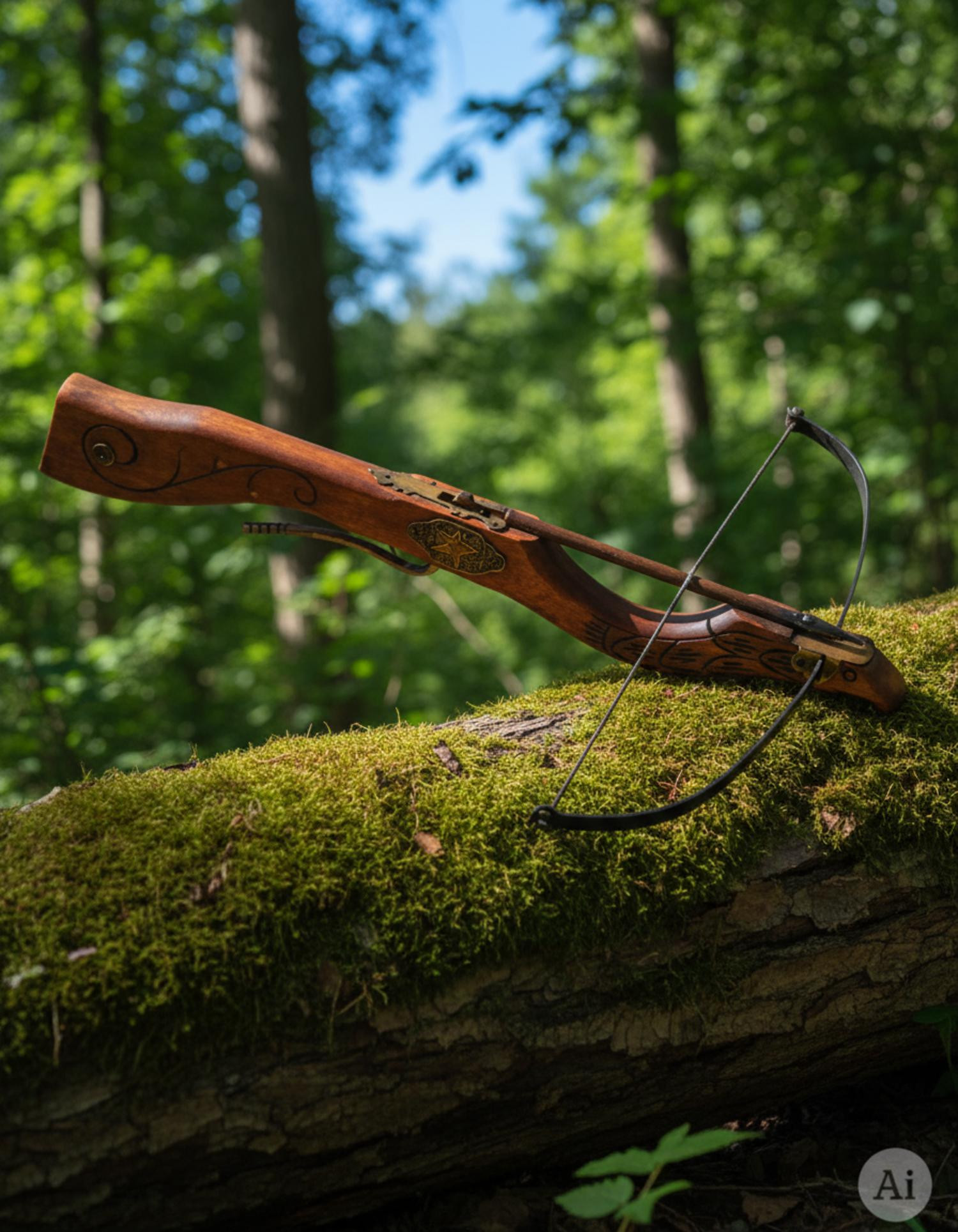 Ballesta medieval cabeza ciervo, 60 cms.