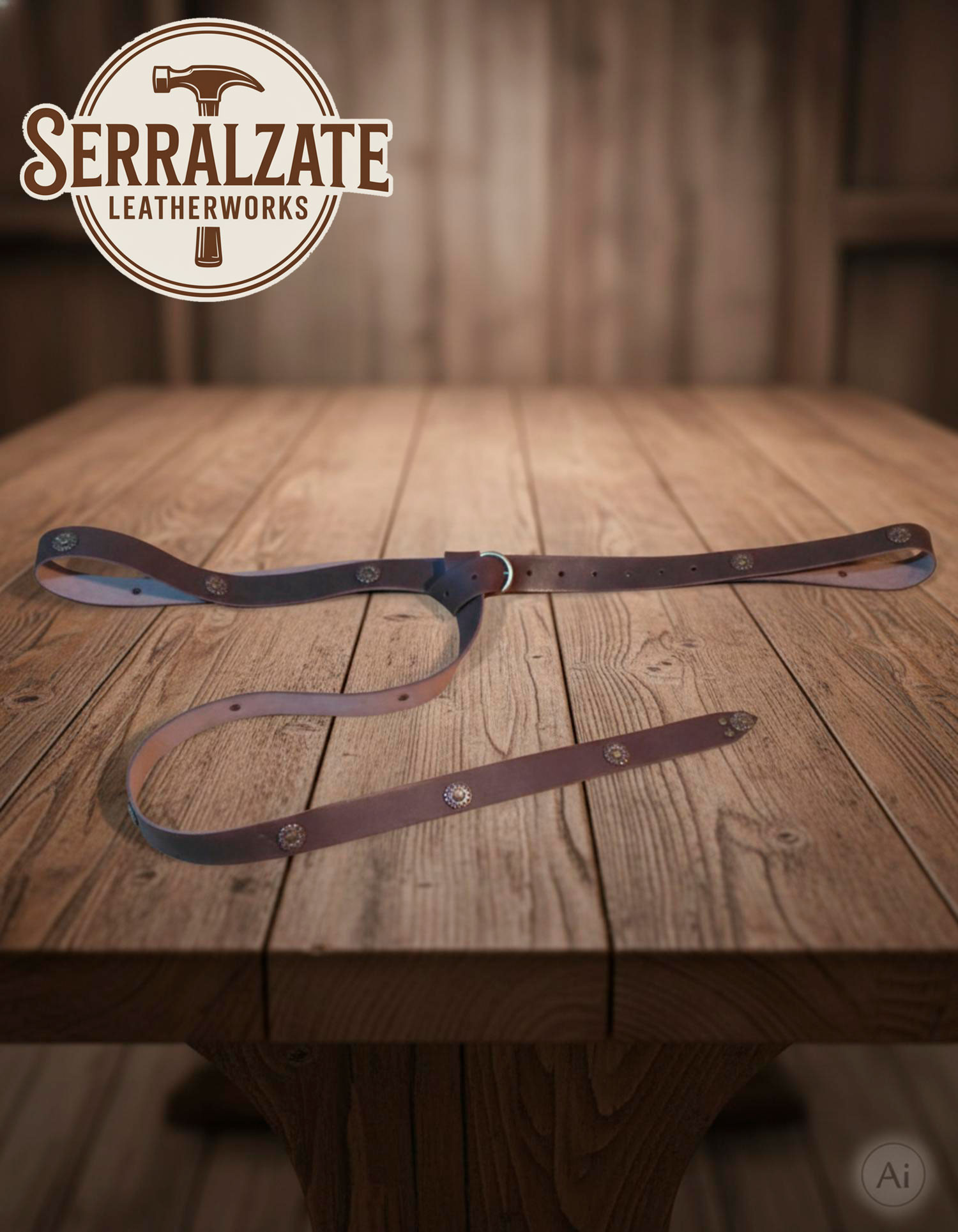 Cinturón medieval largo modelo Julienne, marrón oscuro