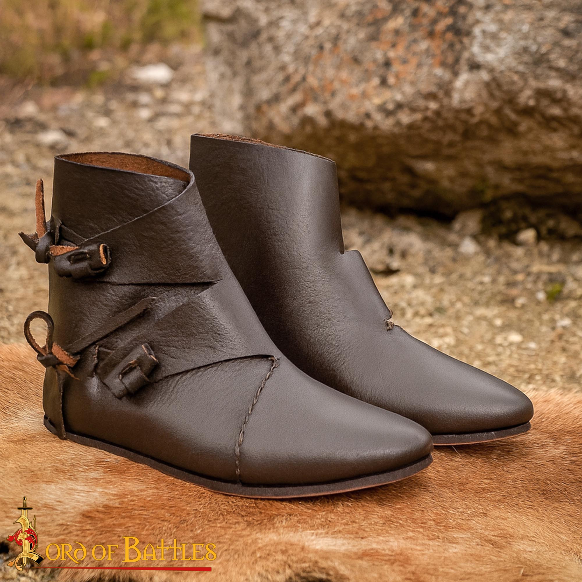 Botines vikingos modelo Jorvik en cuerno marrón