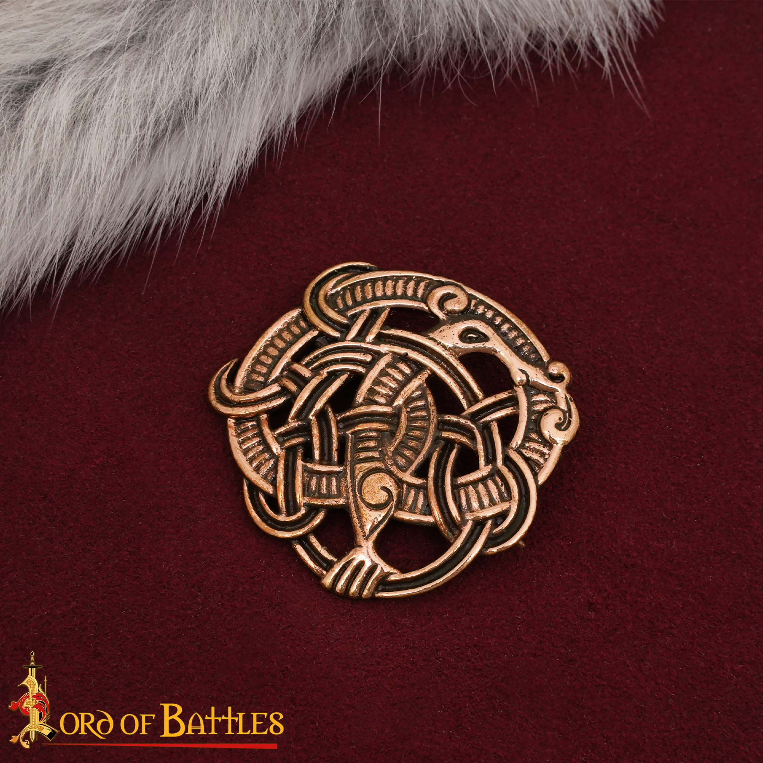 Broche Bronce Vikingo Cera Perdida Diseño Nórdico