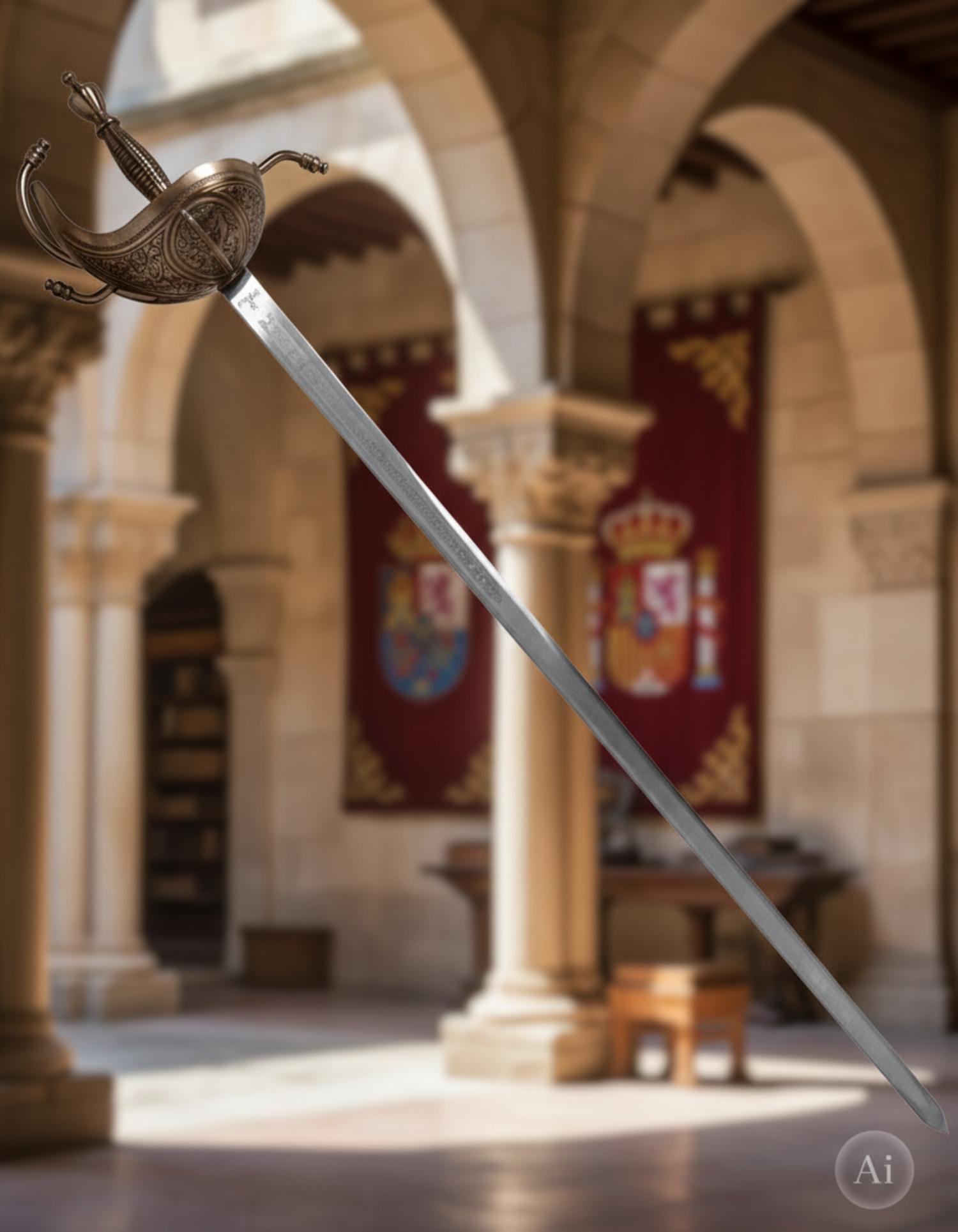 Espada Rey Carlos III, rústica