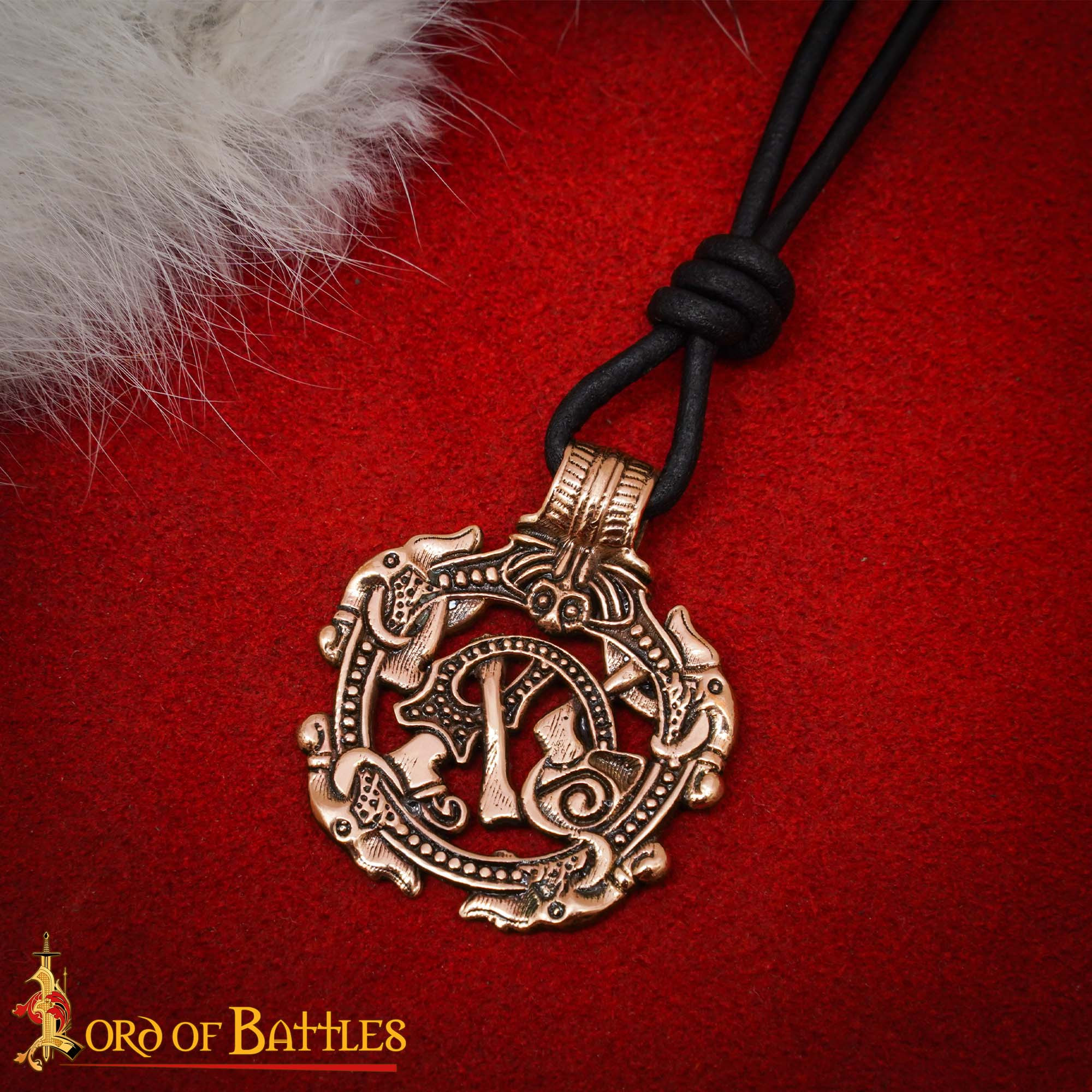 Colgante vikingo en bronce diseño serpiente nórdica