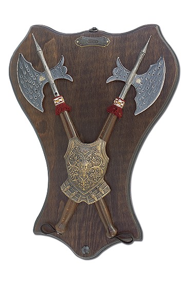 Panoplia peto y 2 hachas