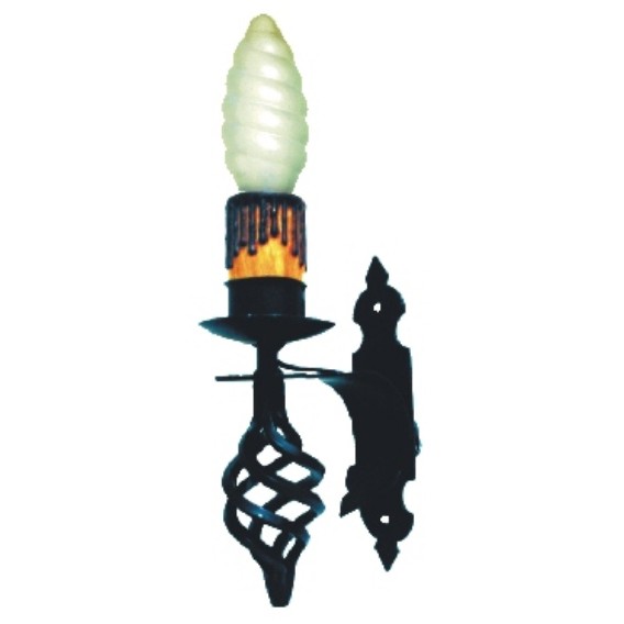 Aplique vela forja medieval,  1 luz