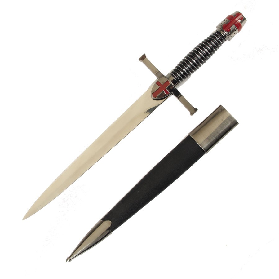 Daga casco y cruz templaria, 39 cms.