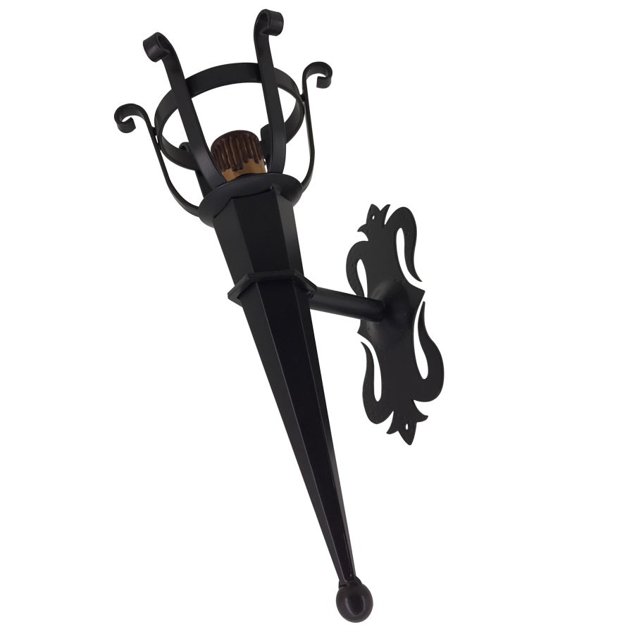 Aplique antorcha forja 1 luz (46x21 cms.)