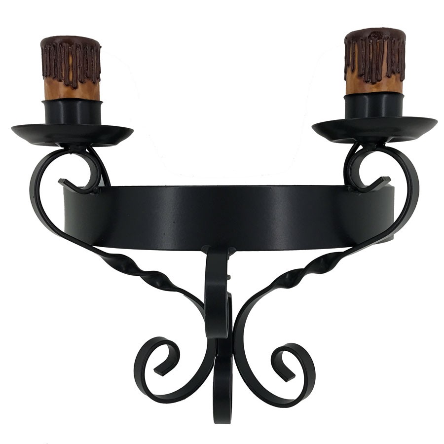 Aplique vela forja, 2 luces