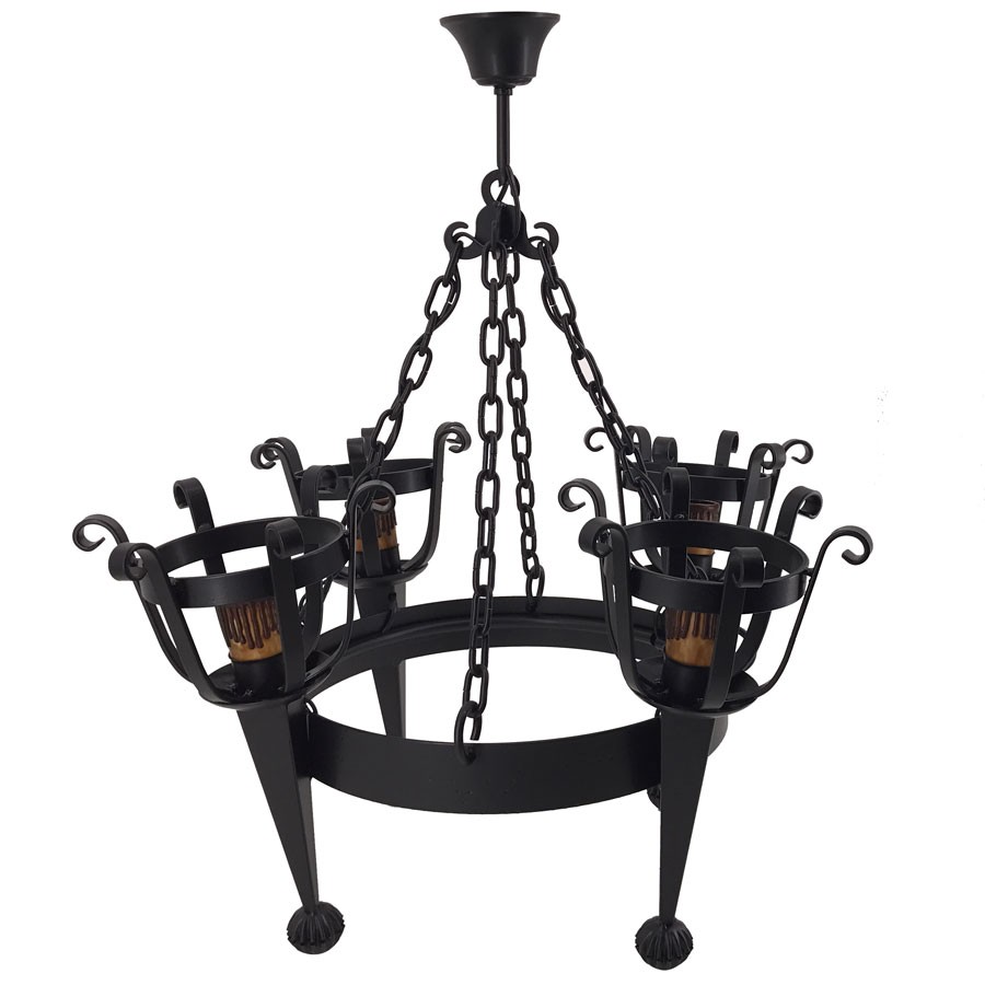 Lámpara forja antorchas medievales