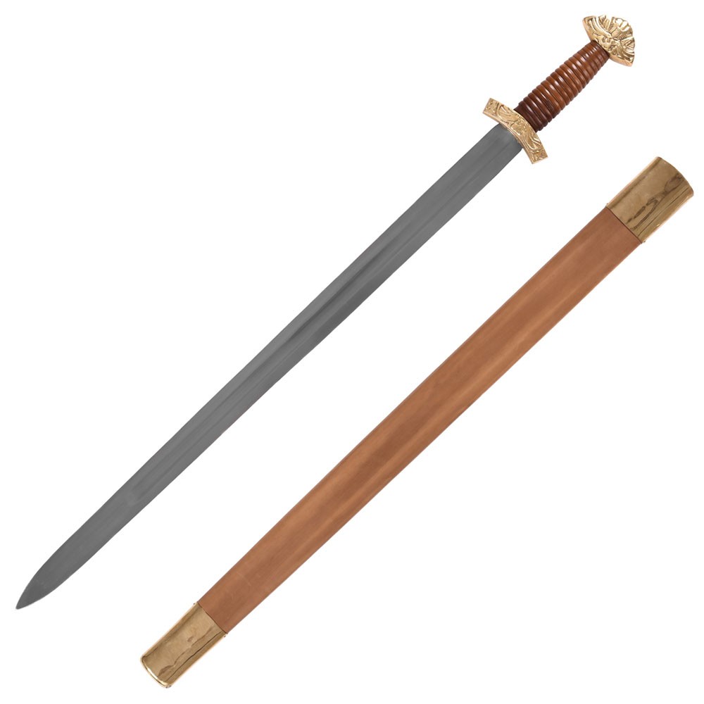 Espada vikinga larga con vaina