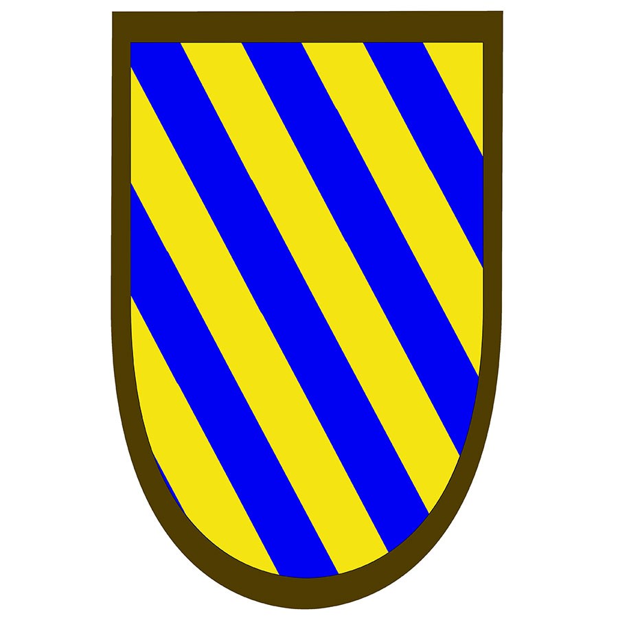 Estandarte medieval rayas azules-amarillas