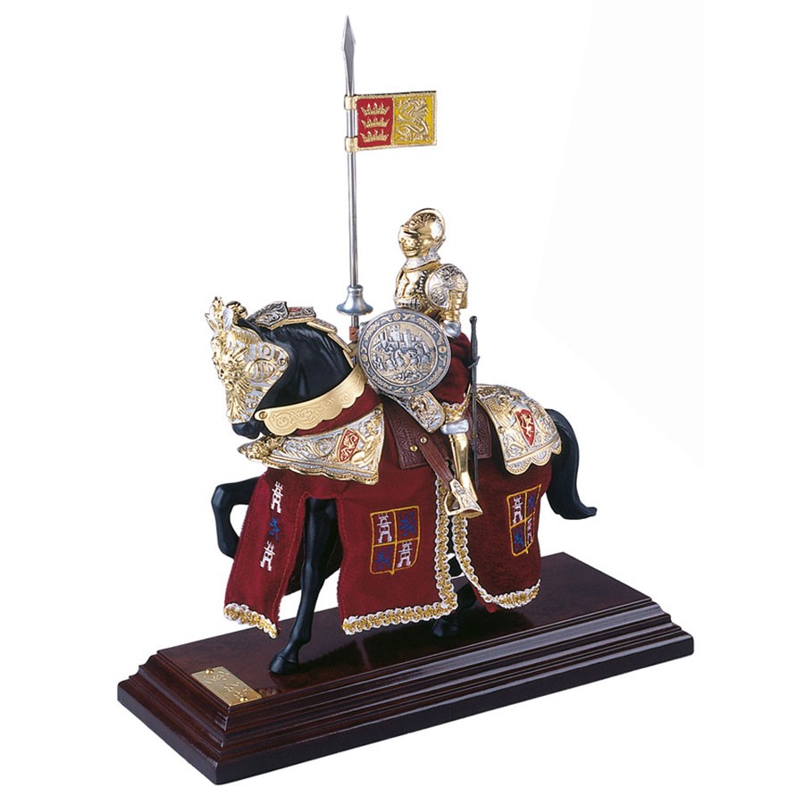 Caballero Armadura Casco Español a Caballo (33 cms.)