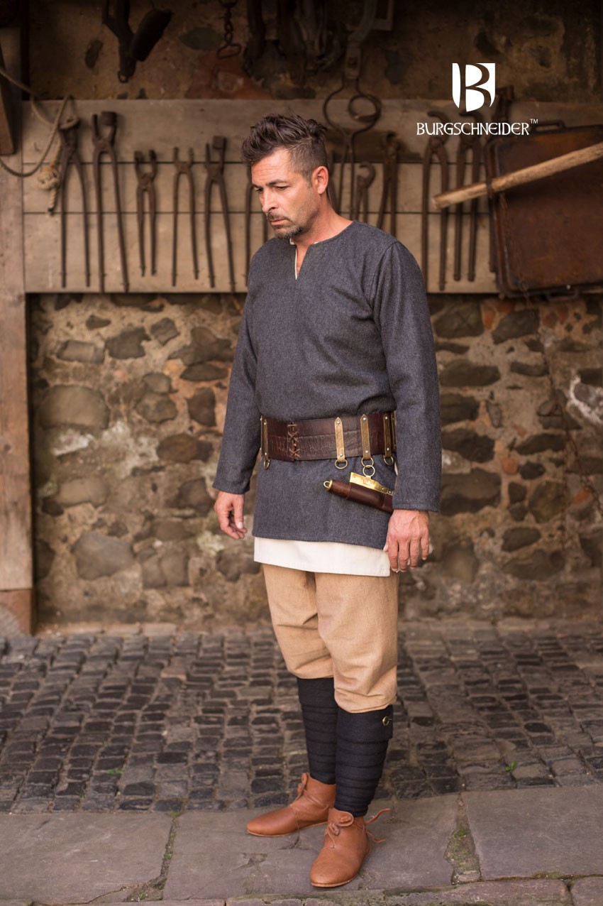 Túnica medieval Lodin, gris oscuro