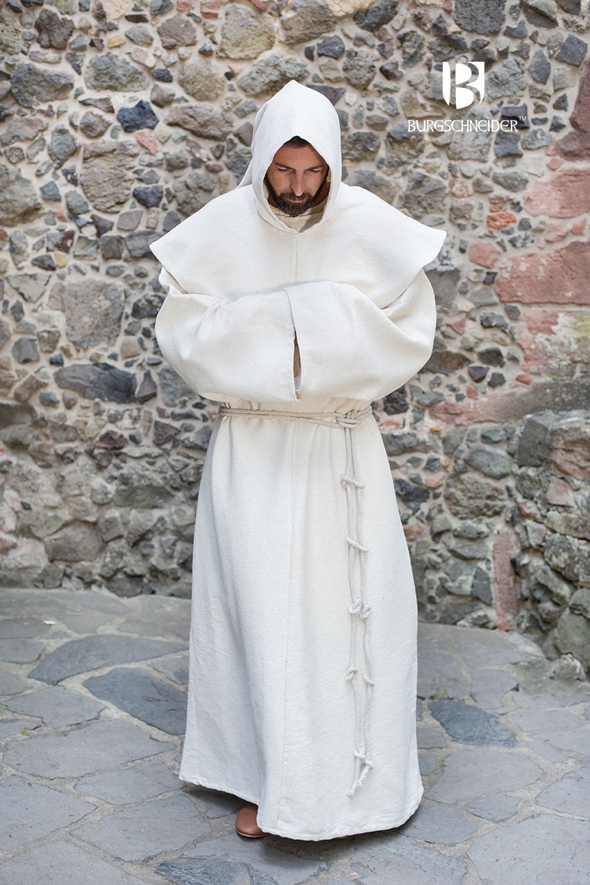 Traje de Monje medieval Benediktus, blanco