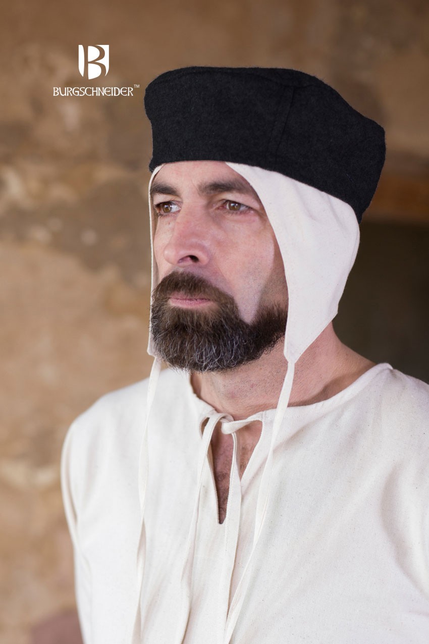 Gorro medieval Hugo, negro
