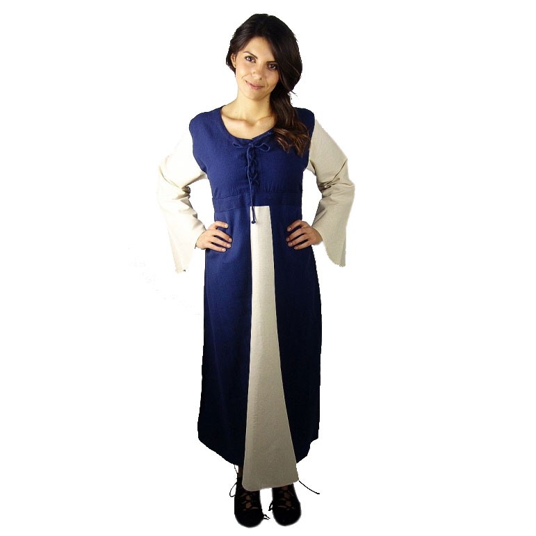 Vestido medieval algodón azul oscuro