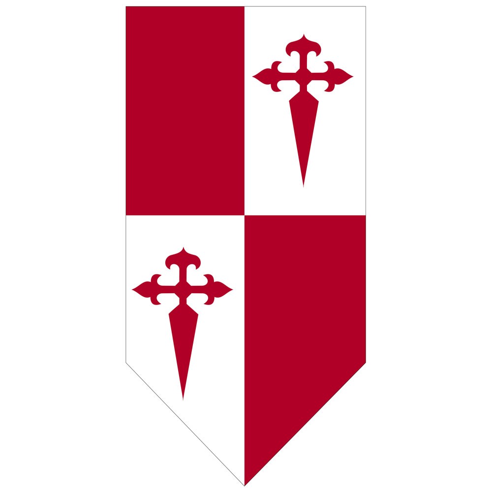 Estandarte medieval Cuartelado Cruz de Santiago