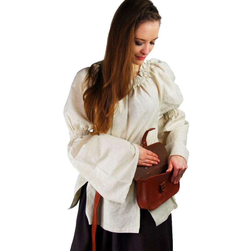 Blusa medieval clásica, crema