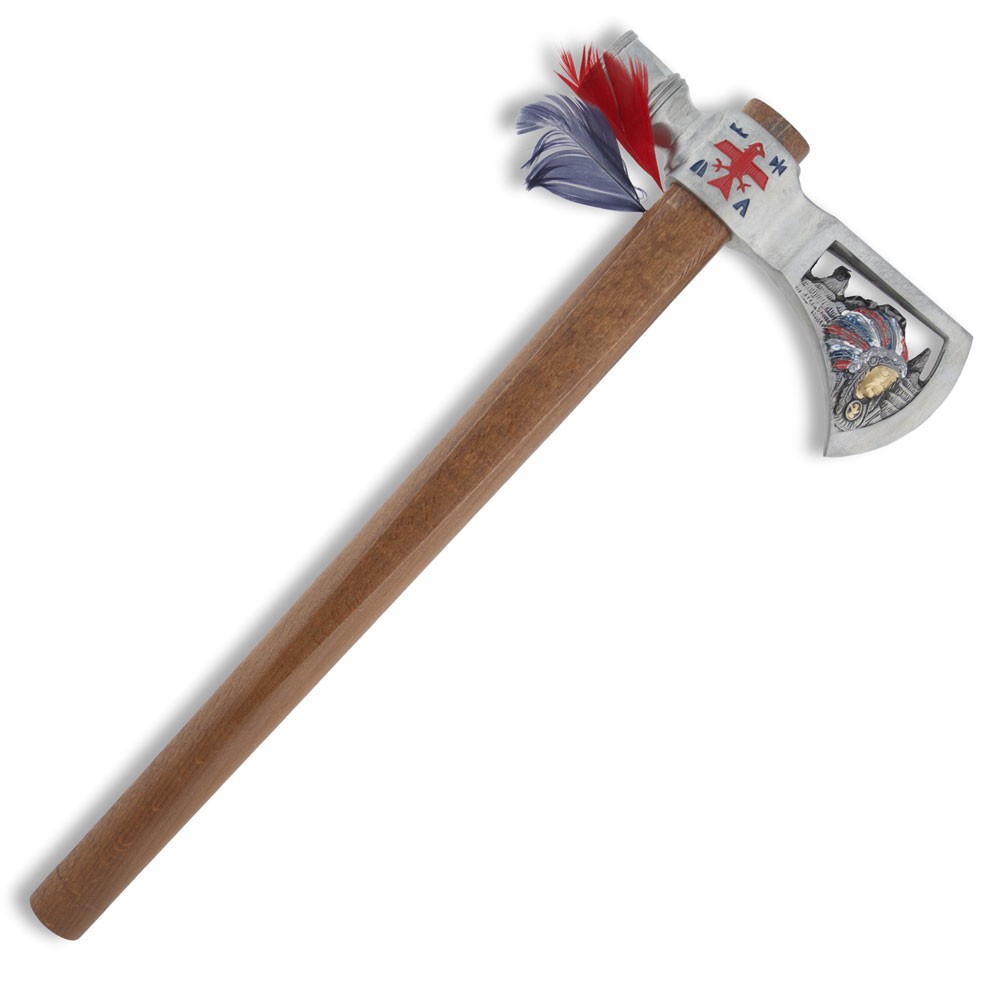 Hacha Tomahawk decorativa, Caballo Loco, 41 cms.