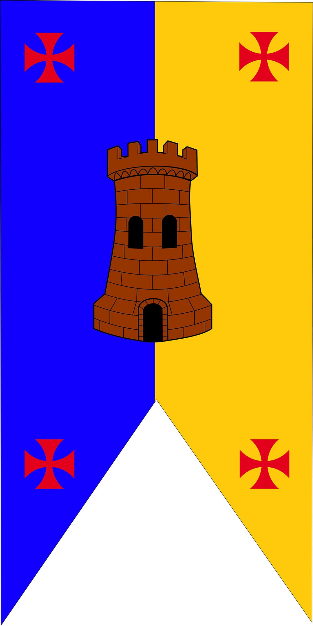 Estandarte Medieval Bicolor Castillo con Cruces