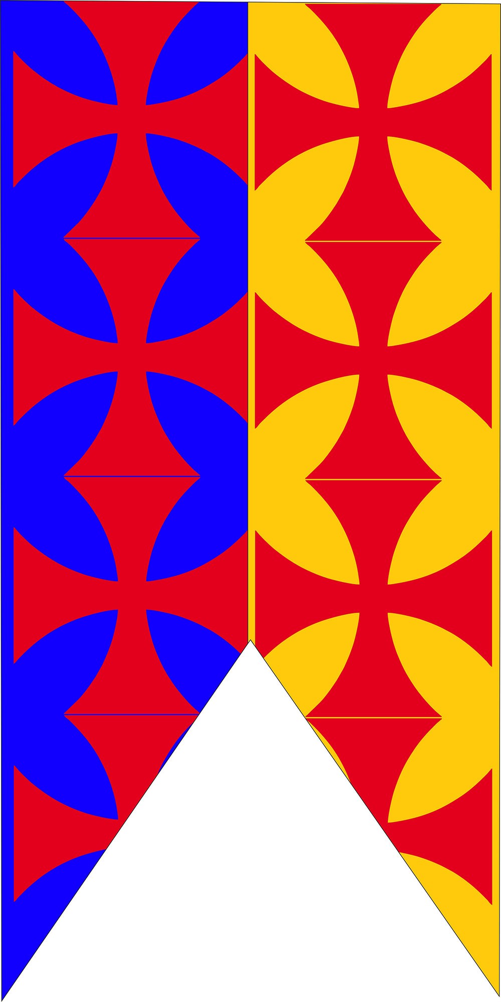Estandarte Medieval Bicolor Cruces