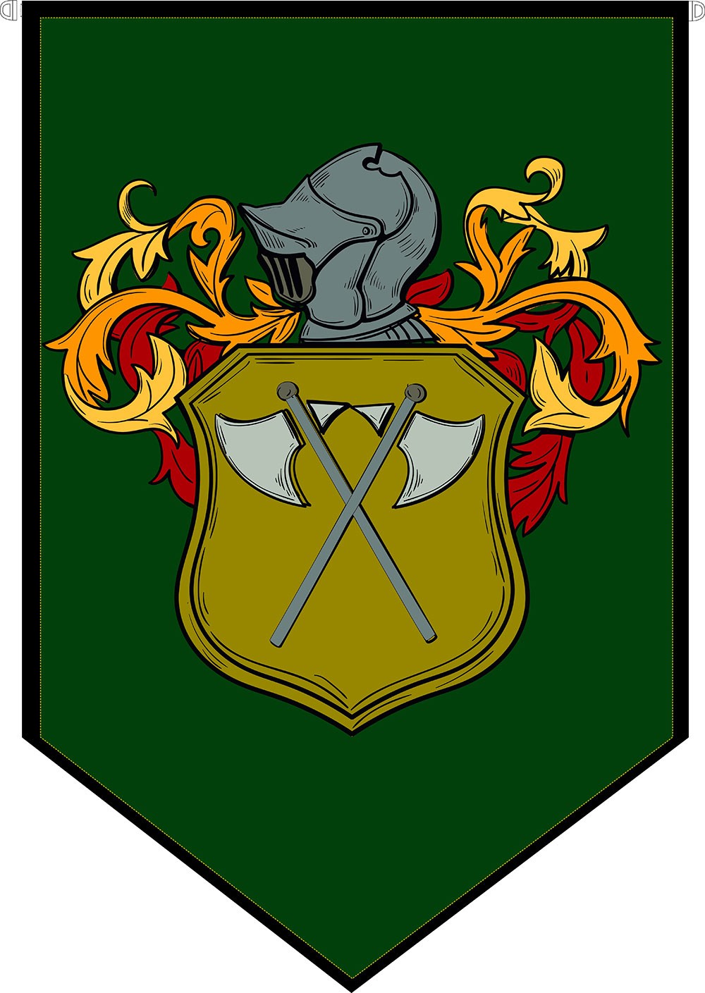 Estandarte Medieval Escudo Heráldico casco con lanzas