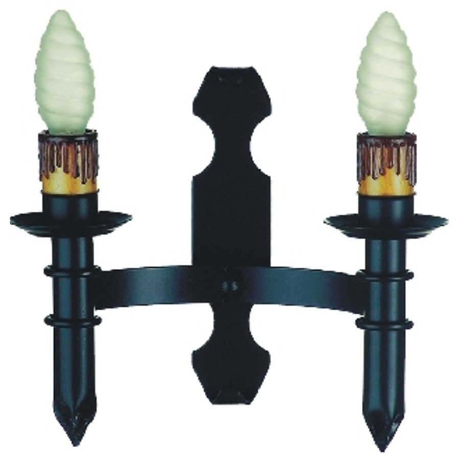 Aplique vela forja medieval 2 luces (29x33 cms.)