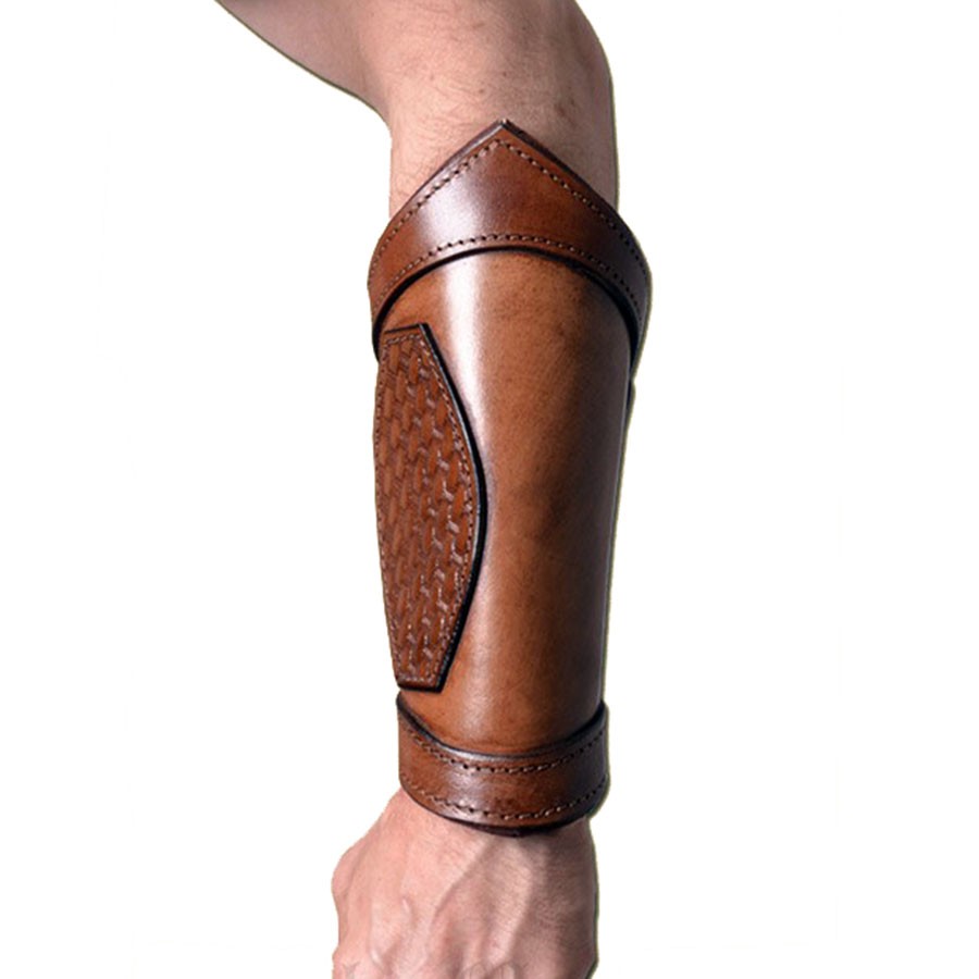 Brazaletes Celtas cuero ajustables para LARP, pareja