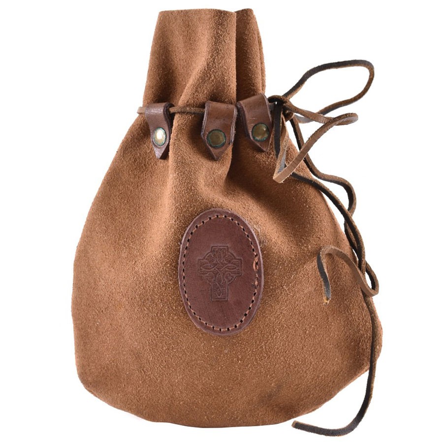 Bolsa Celta piel serraje con cordón