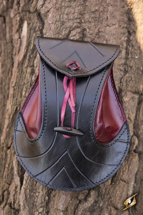 Bolsa Élfica roja-negra en cuero