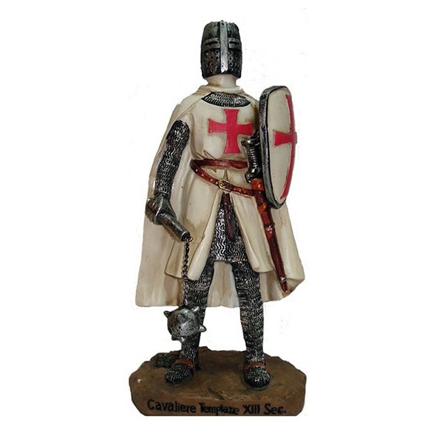 Miniatura caballero Templario con maza y escudo